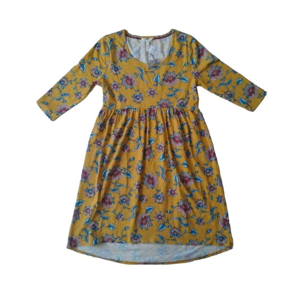 Matilda Jane A Place in the Sun Yellow Floral Print Above Knee Dress Size Medium